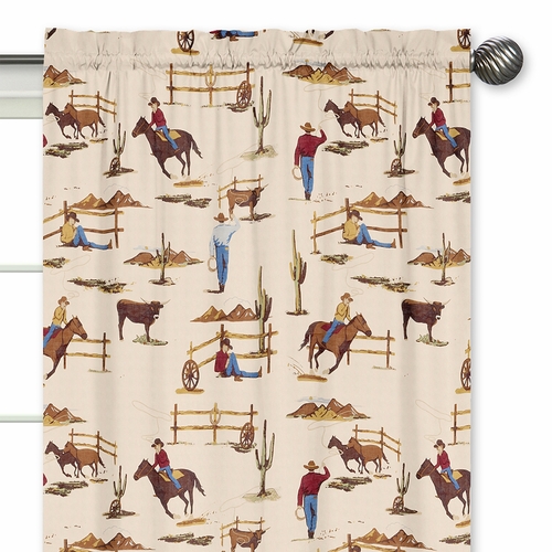 Wild West Cowboy Print Window Panels - Set of 2 - alt image 2