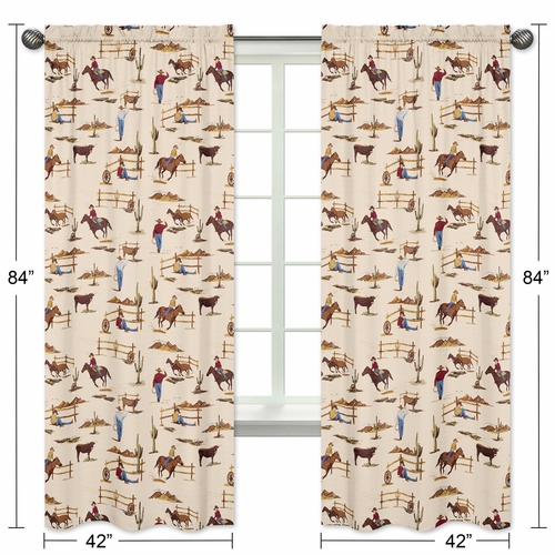 Wild West Cowboy Print Window Panels - Set of 2 - alt image 4