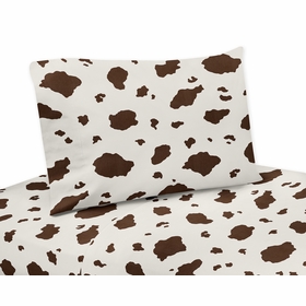 Wild West Cowboy Twin Sheet Set - Cow Print