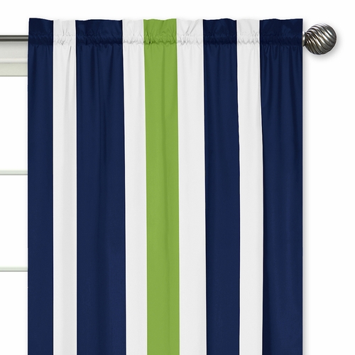 Window Panels for Stripe Navy and Lime Collection  - Set of 2 - alt image 2
