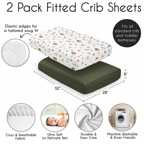 Woodland Animal Pals Collection 2 Pack Crib Sheets - alt image 3