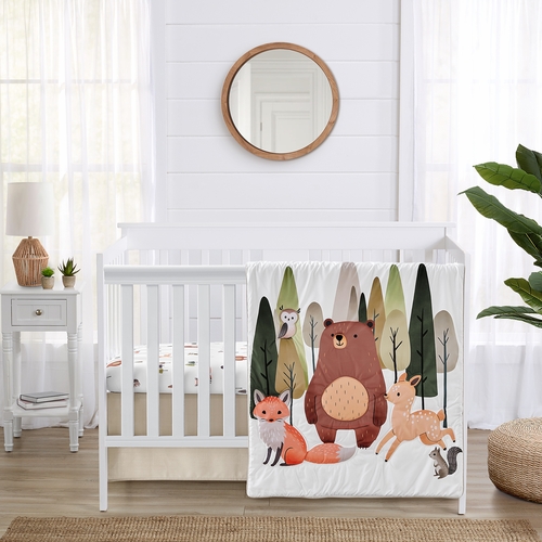 Woodland Animal Pals Collection 3 Piece Crib Bedding