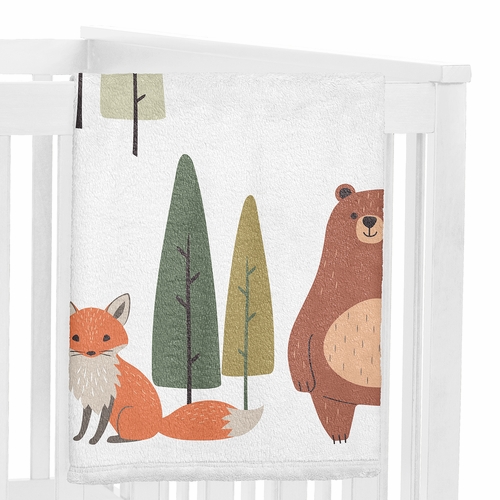 Woodland Animal Pals Collection Monthly Milestone Baby Blanket - alt image 2