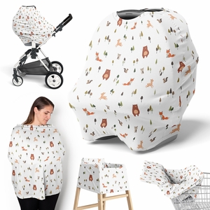 Woodland Animal Pals Collection Multi Use Baby Car Seat and Nursing Cover