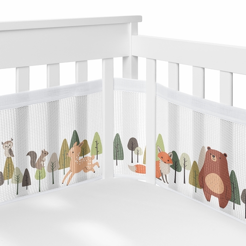 Woodland Animal Pals Collection Sweet Jojo Designs + BreathableBaby Breathable Mesh Crib Liner