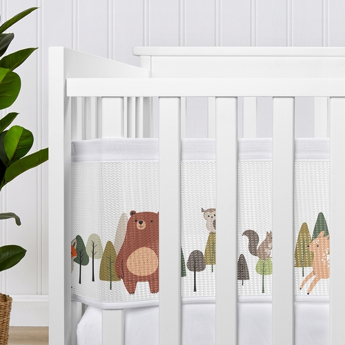 Woodland Animal Pals Collection Sweet Jojo Designs + BreathableBaby Breathable Mini Mesh Crib Liner - alt image 3