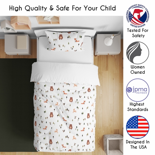 Woodland Animal Pals Collection Toddler Bedding - alt image 1