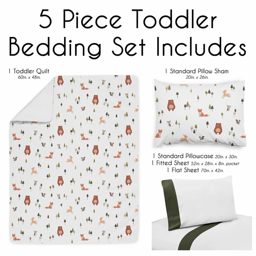 Woodland Animal Pals Collection Toddler Bedding - alt image 2