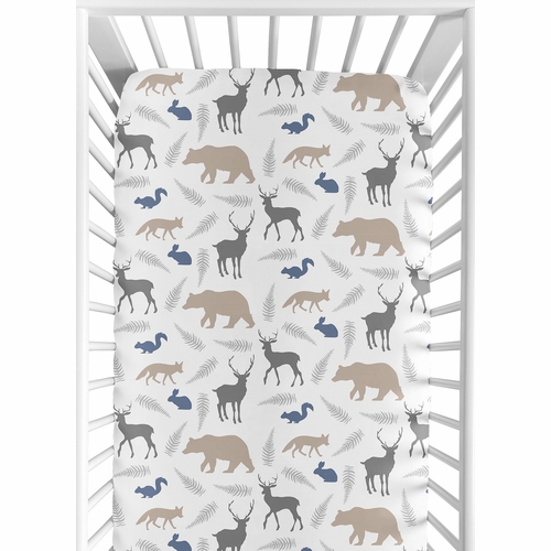 Woodland Animals Collection Crib Sheet - Animal Print