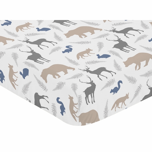 Woodland Animals Collection Crib Sheet - Animal Print - alt image 2