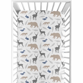 Woodland Animals Collection Crib Sheet - Animal Print