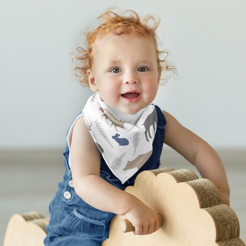 Woodland Animals Collection Fabric Bandana Baby Bibs - 3 Pack Set - alt image 3