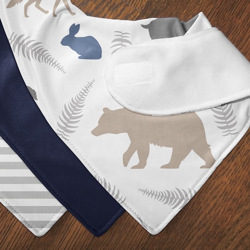 Woodland Animals Collection Fabric Bandana Baby Bibs - 3 Pack Set - alt image 4
