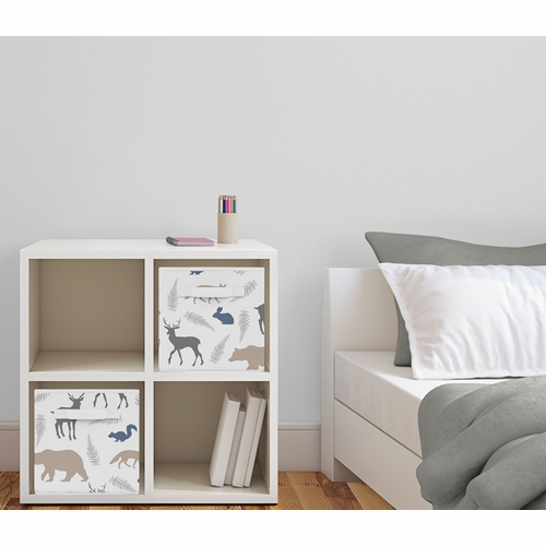 Woodland Animals Collection Foldable Fabric Storage Bins Set of 2