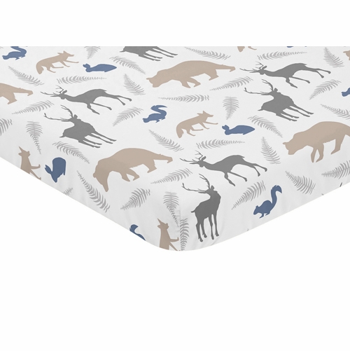 Woodland Animals Collection Mini Crib Sheet - Animal Print