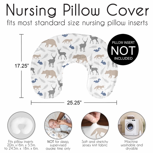 Woodland Animals Collection Nursing Breastfeeding Pillow Cover - alt image 5