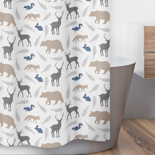 Woodland Animals Collection Shower Curtain - alt image 2