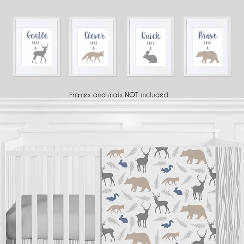 Woodland Animals Collection Wall Art Prints - Set of 4 - alt image 1