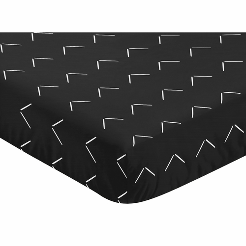 Woodland Arrow Black and White Crib Sheet - alt image 2