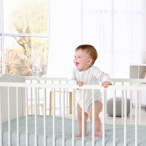 Woodland Arrow Blue and White Crib Sheet - alt image 1