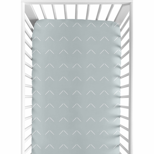 Woodland Arrow Blue and White Crib Sheet