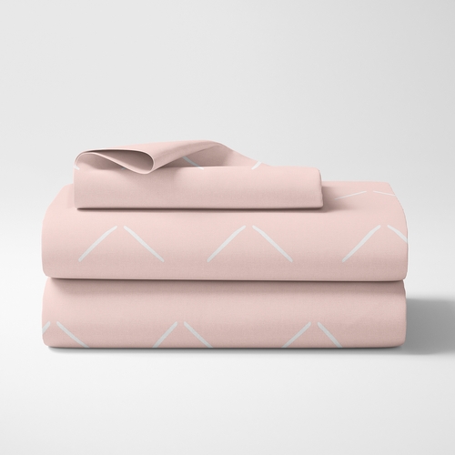 Woodland Arrow Blush Pink and White Twin Sheet Set - alt image 1