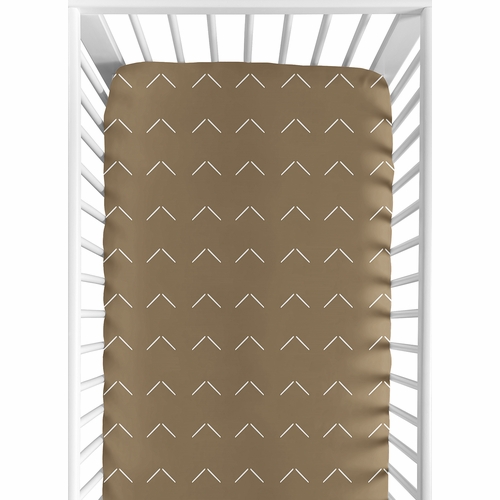 Woodland Arrow Cocoa Brown and White Crib Sheet