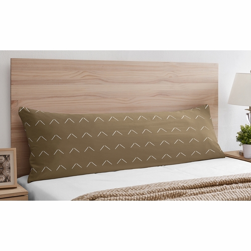 Woodland Arrow Cocoa Brown and White Full Length Body Pillow Cover - alt image 1
