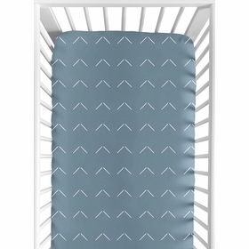 Woodland Arrow Dark Blue and White Crib Sheet