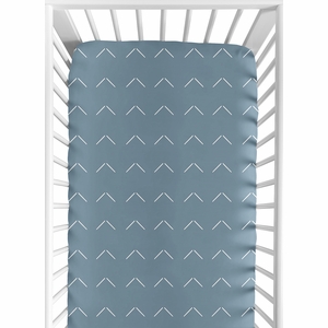 Woodland Arrow Dark Blue and White Crib Sheet