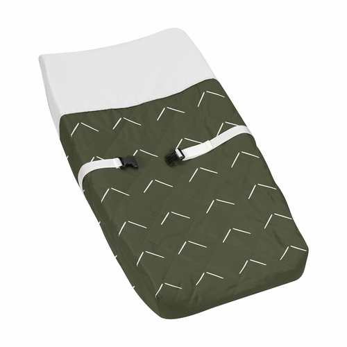 Woodland Arrow Green and White Changing Pad Cover