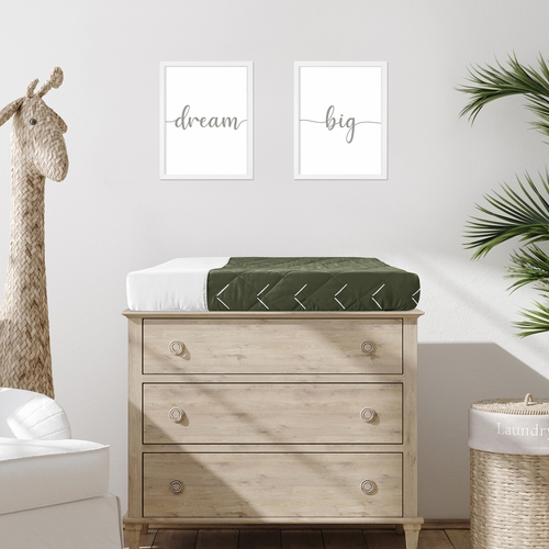 Woodland Arrow Green and White Changing Pad Cover - alt image 1