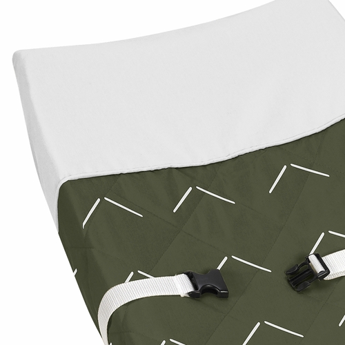 Woodland Arrow Green and White Changing Pad Cover - alt image 3