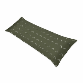 Woodland Arrow Green and White Full Length Body Pillow Cover