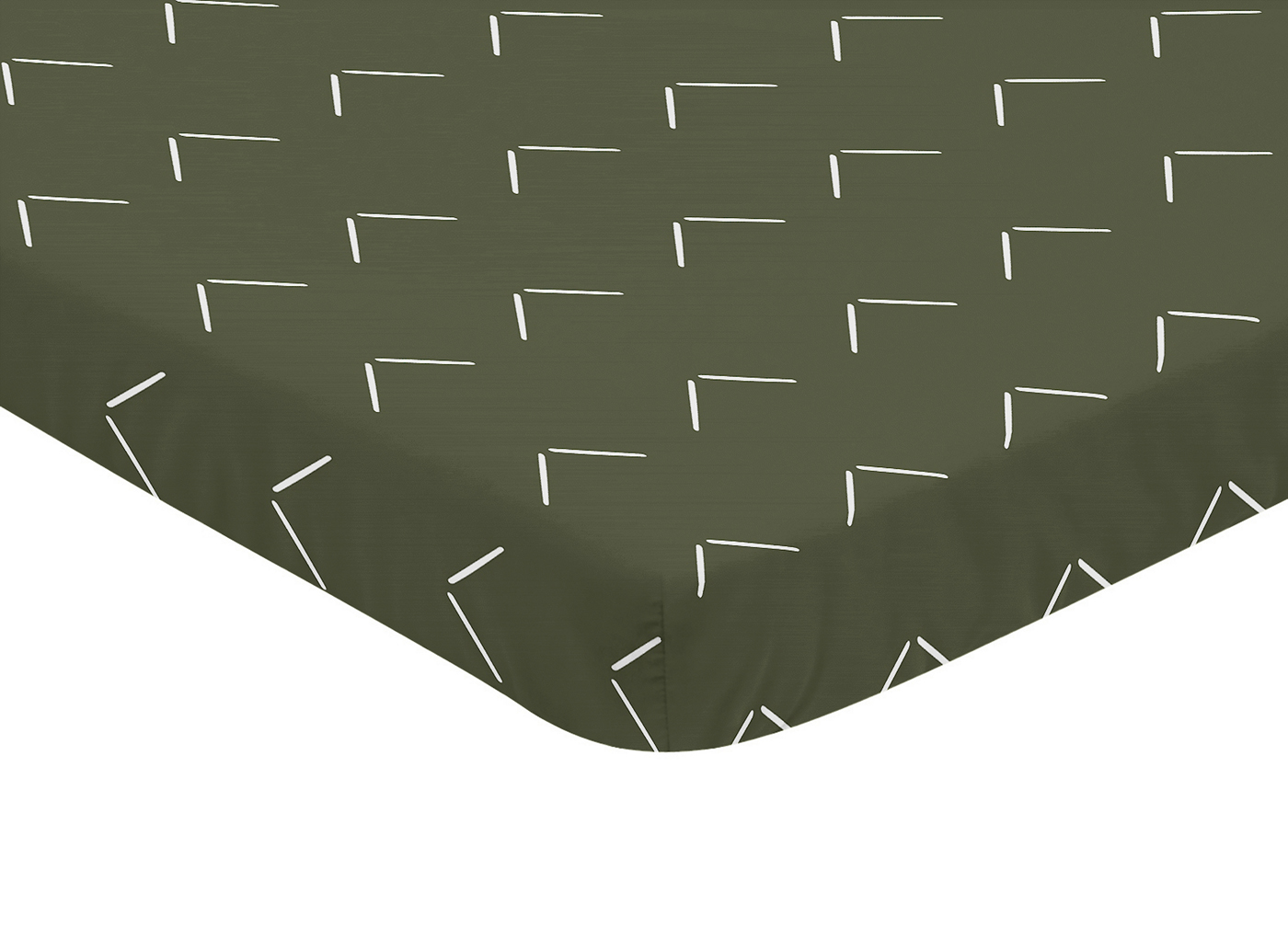 Woodland Arrow Green and White Mini Crib Sheet