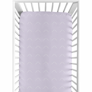 Woodland Arrow Lavender Purple and White Crib Sheet