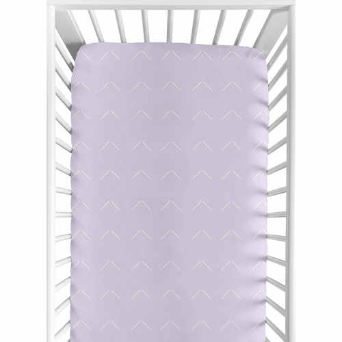 Woodland Arrow Lavender Purple and White Crib Sheet