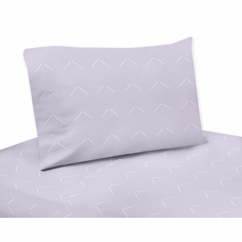 Woodland Arrow Lavender Purple and White Twin Sheet Set