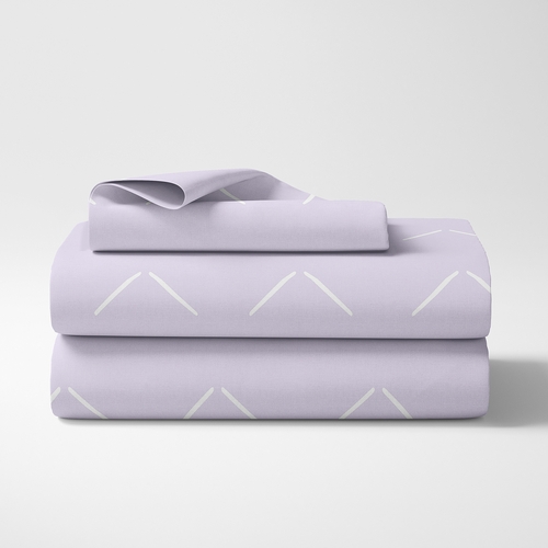 Woodland Arrow Lavender Purple and White Twin Sheet Set - alt image 1