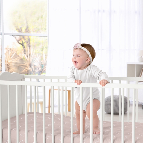 Woodland Arrow Mauve and White  Crib Sheet - alt image 1