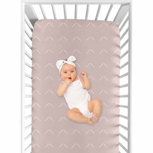Woodland Arrow Mauve and White  Crib Sheet - alt image 3