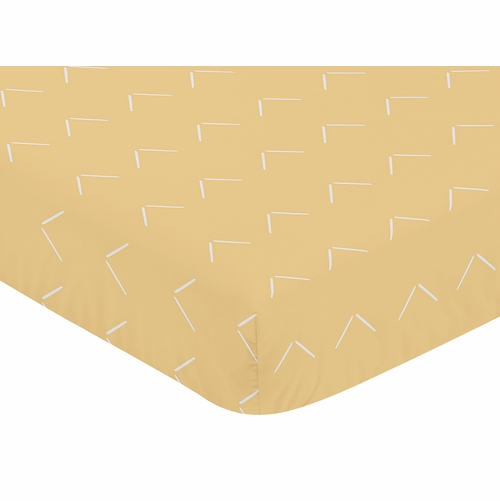 Woodland Arrow Mustard and White Crib Sheet - alt image 2