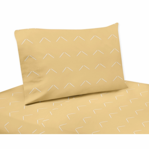 Woodland Arrow Mustard and White Twin Sheet Set