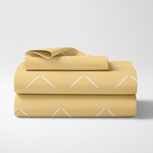 Woodland Arrow Mustard and White Twin Sheet Set - alt image 1