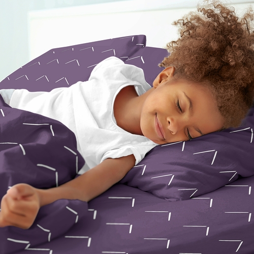 Woodland Arrow Plum Purple and White Twin Sheet Set - alt image 2