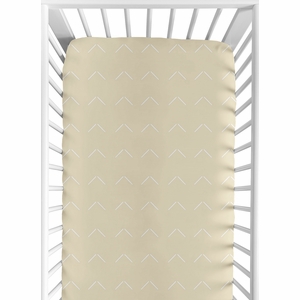 Woodland Arrow Taupe and White Crib Sheet