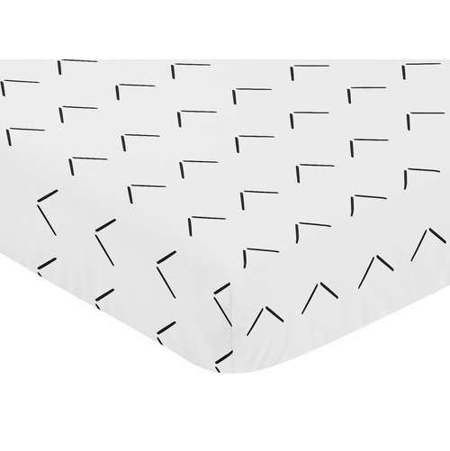 Woodland Arrow White and Black Crib Sheet - alt image 2