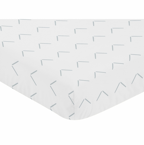 Woodland Arrow White and Blue Crib Sheet - alt image 2