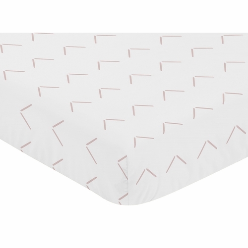 Woodland Arrow White and Mauve Crib Sheet - alt image 2