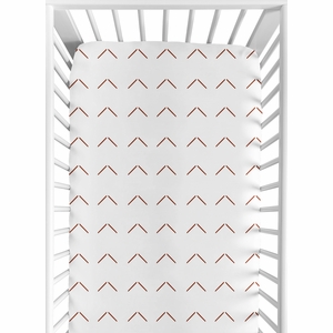 Woodland Arrow White and Rust Crib Sheet